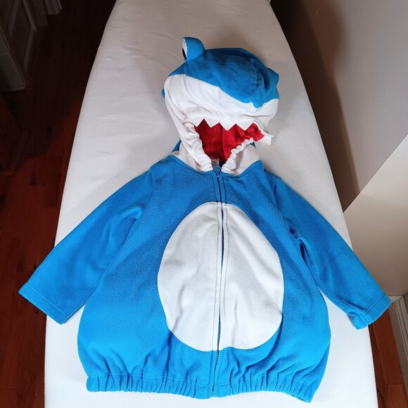 Carter's Baby Shark Fleece Costume Unisex Baby Size 12 M - Picture 1 of 16